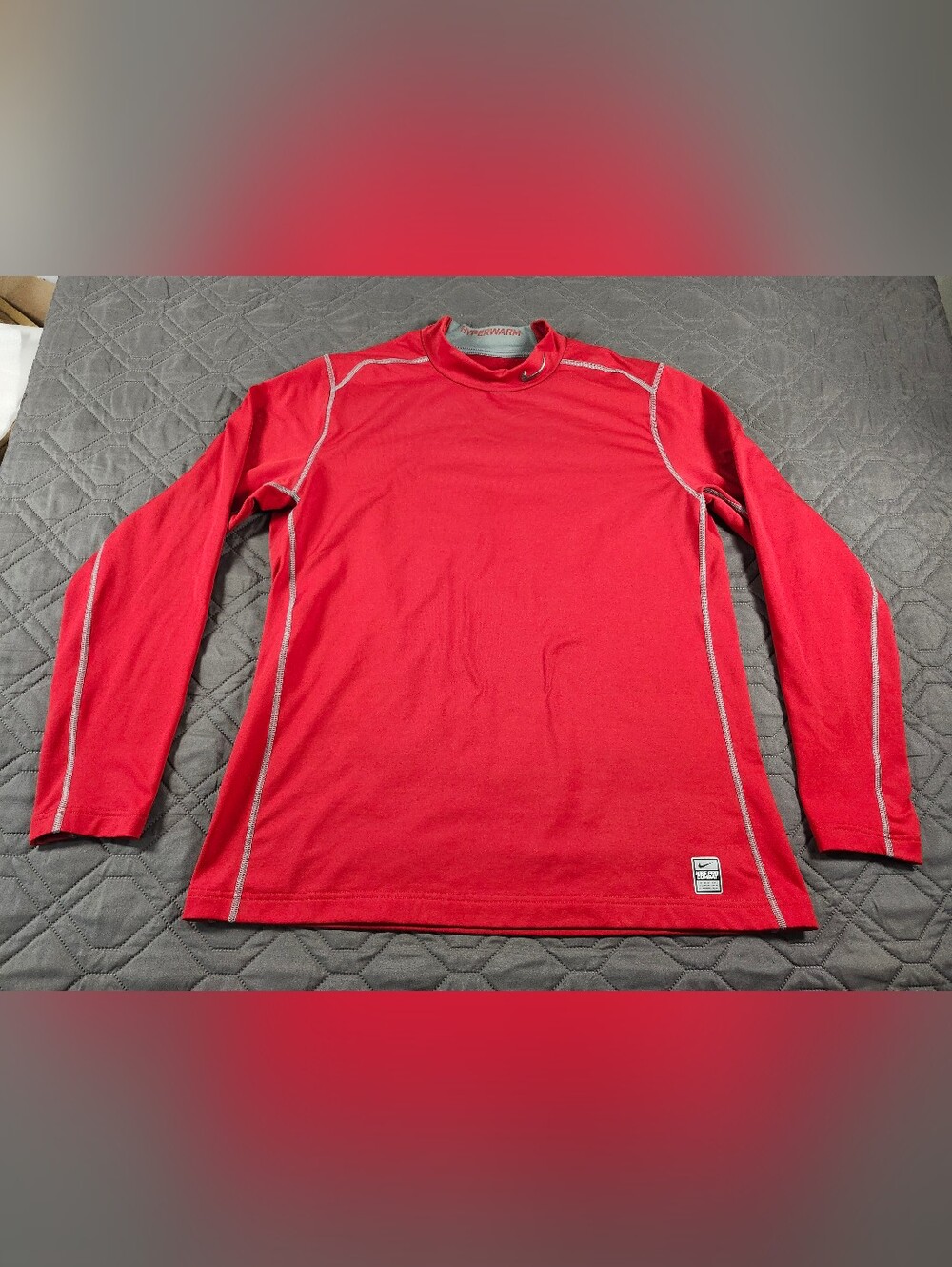 Nike Red Long-Sleeve Hyperwarm Performance Shirt